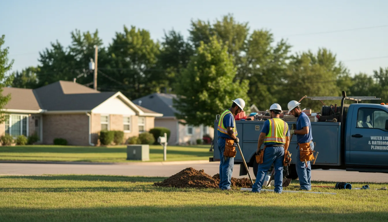 Residential water line and bathroom plumbing service in Arbyrd, MO